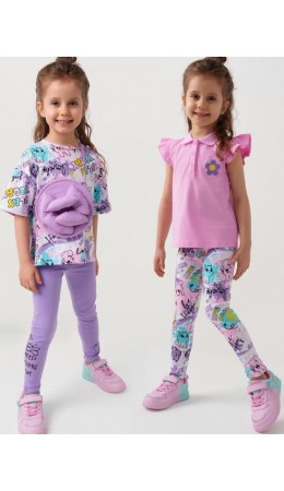 Брюки трикотажные для девочек (легинсы), 2 пары в комплекте multicolor