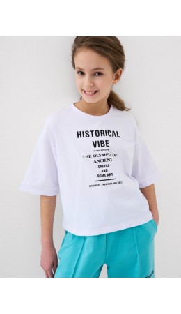 Фуфайка трикотажная для девочек (футболка) white