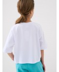 Фуфайка трикотажная для девочек (футболка) white