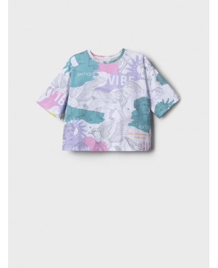 Фуфайка трикотажная для девочек (футболка) multicolor