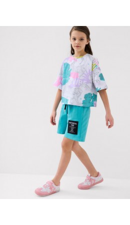 Шорты трикотажные для девочек light blue