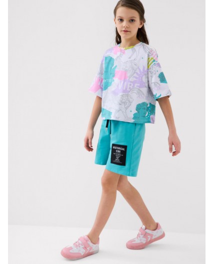 Шорты трикотажные для девочек light blue