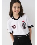 Джемпер трикотажный для девочек (футболка) white, black