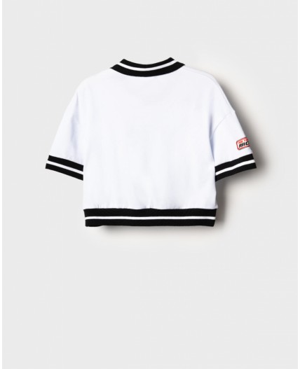 Джемпер трикотажный для девочек (футболка) white, black