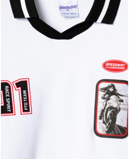 Джемпер трикотажный для девочек (футболка) white, black