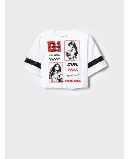 Фуфайка трикотажная для девочек (футболка) white