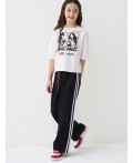 Комплект трикотажный для девочек: фуфайка (футболка), брюки white, black