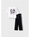 Комплект трикотажный для девочек: фуфайка (футболка), брюки white, black