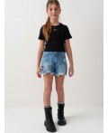 Фуфайка трикотажная для девочек (футболка) black