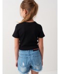 Фуфайка трикотажная для девочек (футболка) black