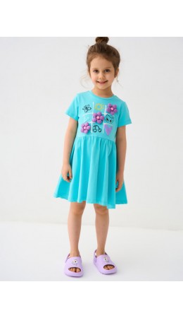 Платье трикотажное для девочек turquoise
