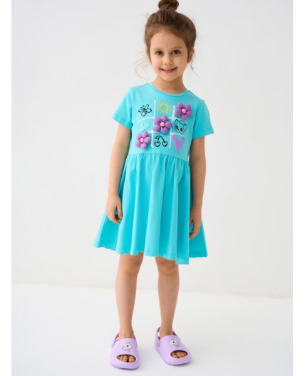 Платье трикотажное для девочек turquoise