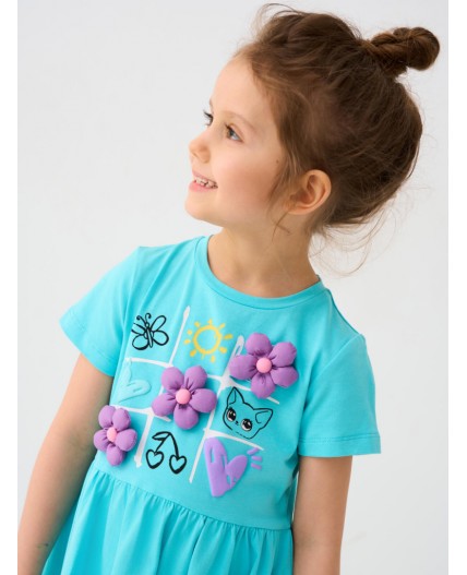 Платье трикотажное для девочек turquoise