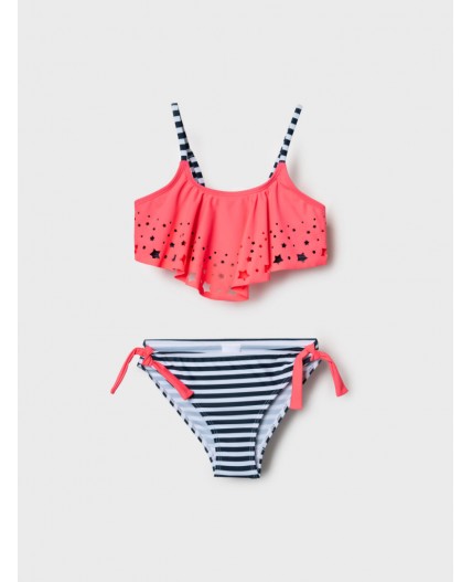 Купальный костюм трикотажный для девочек pink, dark grеy, white
