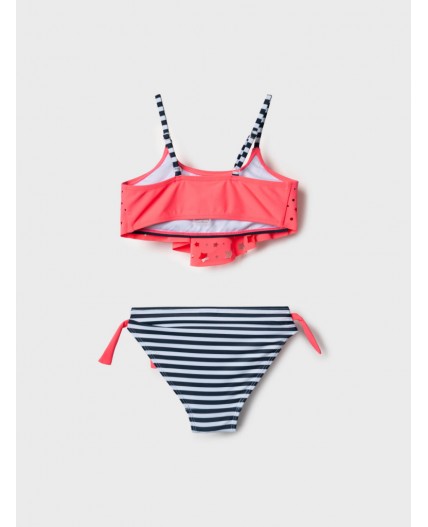 Купальный костюм трикотажный для девочек pink, dark grеy, white