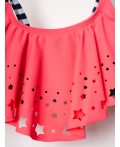 Купальный костюм трикотажный для девочек pink, dark grеy, white