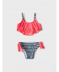 Купальный костюм трикотажный для девочек pink, dark grеy, white