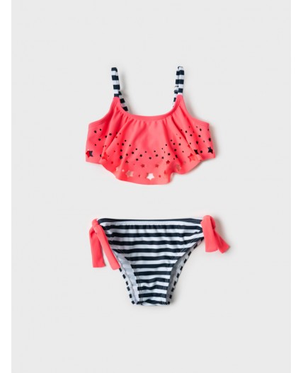 Купальный костюм трикотажный для девочек pink, dark grеy, white