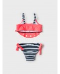 Купальный костюм трикотажный для девочек pink, dark grеy, white