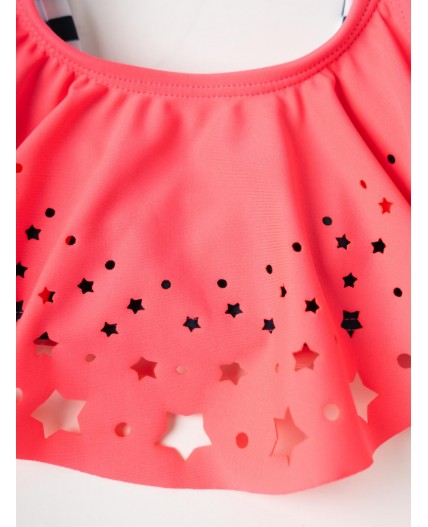 Купальный костюм трикотажный для девочек pink, dark grеy, white