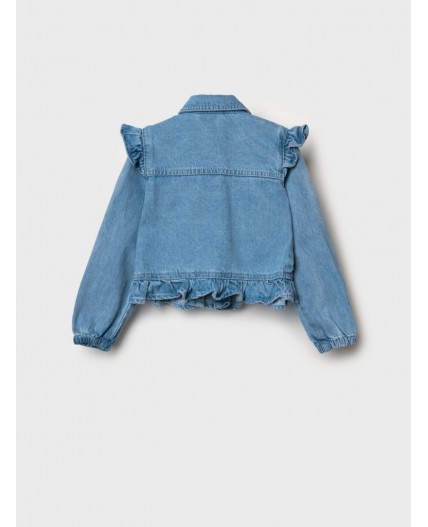 Куртка текстильная джинсовая для девочек blue