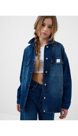 Куртка текстильная джинсовая для девочек blue