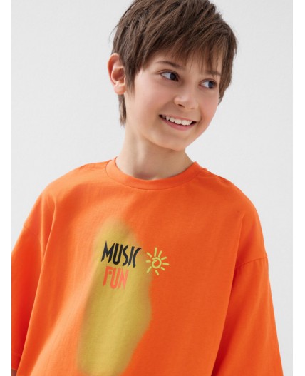 Комплект трикотажный для мальчиков: фуфайка (футболка), шорты orange, black