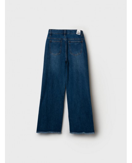 Брюки текстильные джинсовые для девочек blue