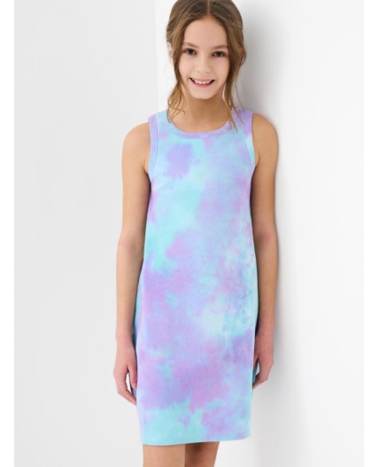 Платье трикотажное для девочек разноцветный