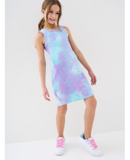 Платье трикотажное для девочек разноцветный