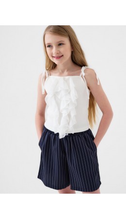 Шорты текстильные для девочек white, dark grеy