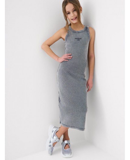 Платье трикотажное для девочек темно-серый