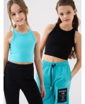 Топ трикотажный для девочек, 2 шт в комплекте black, light blue