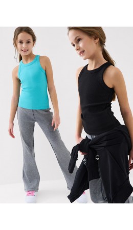 Майка трикотажная для девочек, 2 шт в комплекте black, light blue