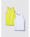 Майка трикотажная для девочек, 2 шт в комплекте yellow, white