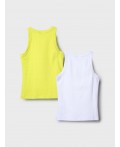 Майка трикотажная для девочек, 2 шт в комплекте yellow, white