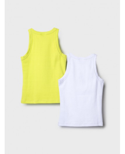 Майка трикотажная для девочек, 2 шт в комплекте yellow, white