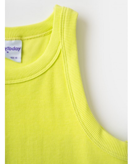 Майка трикотажная для девочек, 2 шт в комплекте yellow, white