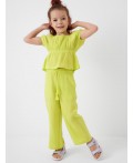 Комплект текстильный для девочек: блузка, брюки light green
