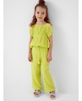 Комплект текстильный для девочек: блузка, брюки light green