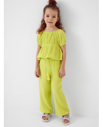Комплект текстильный для девочек: блузка, брюки light green