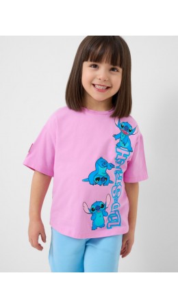 Фуфайка трикотажная для девочек (футболка) pink