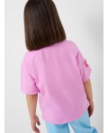 Фуфайка трикотажная для девочек (футболка) pink