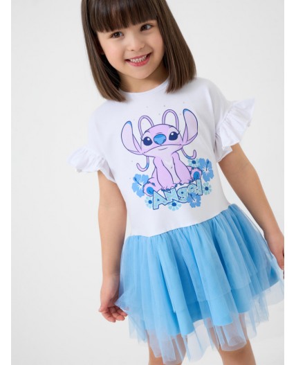 Платье трикотажное для девочек white, light blue