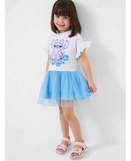 Платье трикотажное для девочек white, light blue