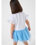 Платье трикотажное для девочек white, light blue