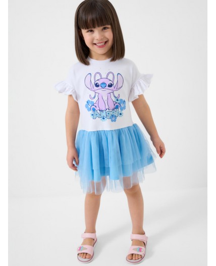 Платье трикотажное для девочек white, light blue