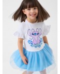 Платье трикотажное для девочек white, light blue