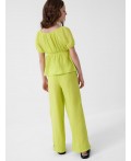 Комплект текстильный для девочек: блузка, брюки light green