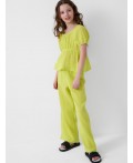 Комплект текстильный для девочек: блузка, брюки light green